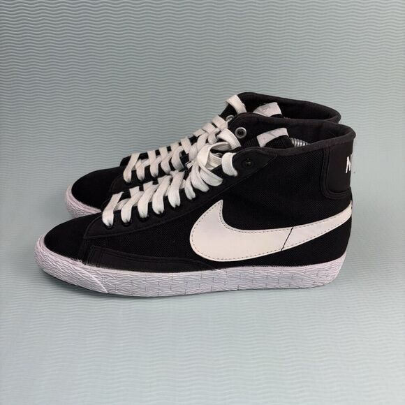 Nike Blazer Mid Sneaker Women’s Size 8 Mesh Black White Sneakers 579956-002 - Picture 3 of 10